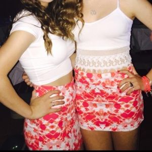 Body con orange tie dye skirt